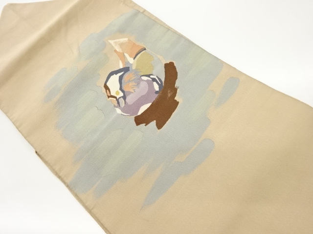 JAPANESE NAGOYA OBI / TSUZURE / WOVEN ABSTRACT MANDARIN DUCK